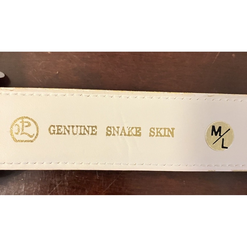Genuine Snake Skin Belt Gold Frog‎ Buckle Size M/L NEW Unique Statement - Picture 4 of 4